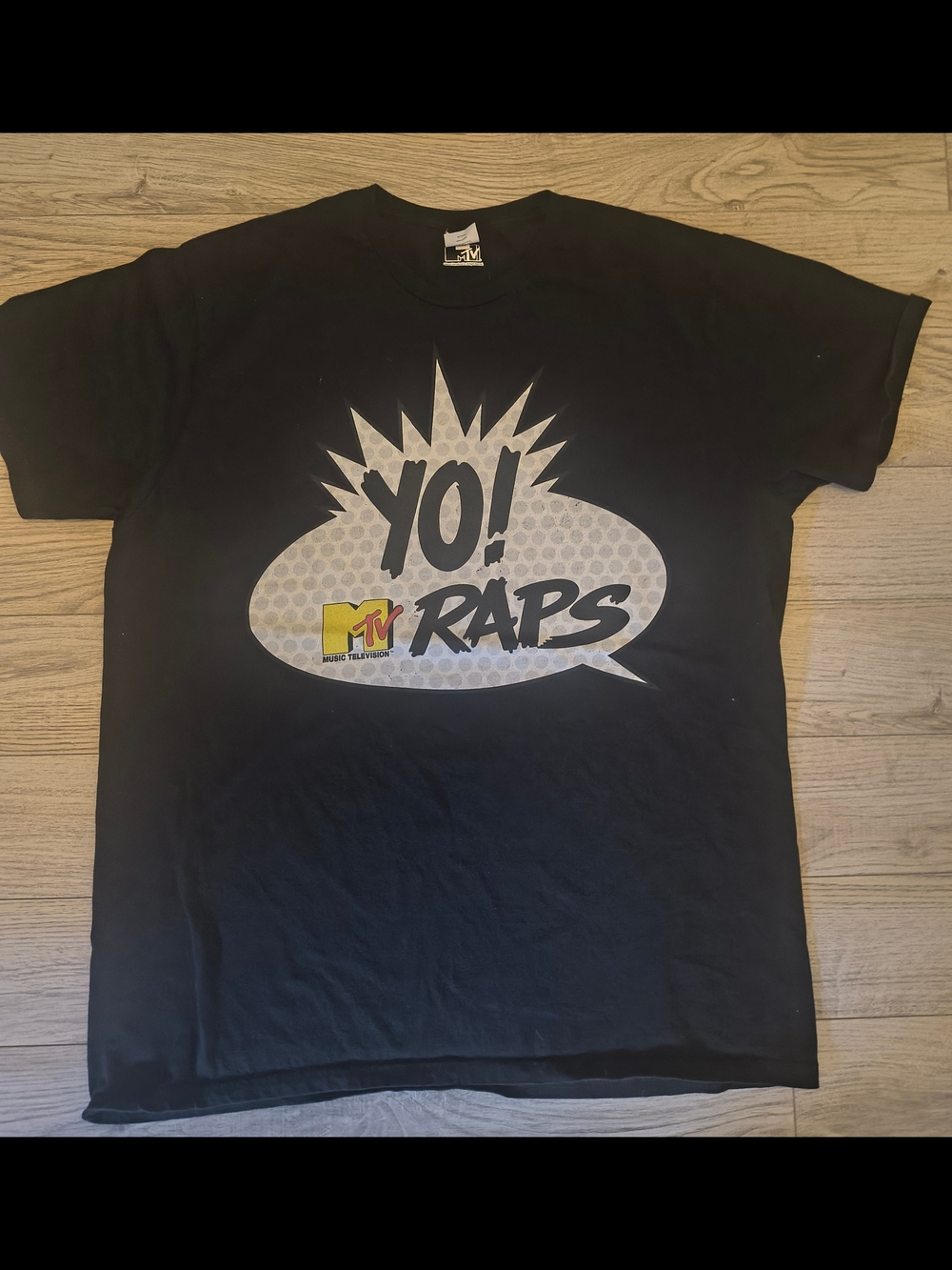 Yo MTV Raps Graphic Tee - Black with White/Yellow Logo